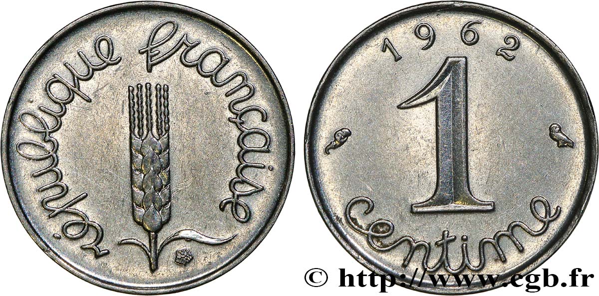 1 centime Épi, avec rebord 1962 Paris F.106/5 AU 