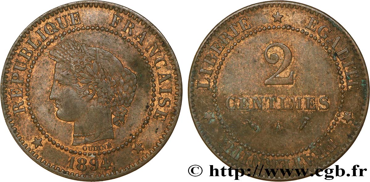 2 centimes Cérès 1894 Paris F.109/20 MBC 