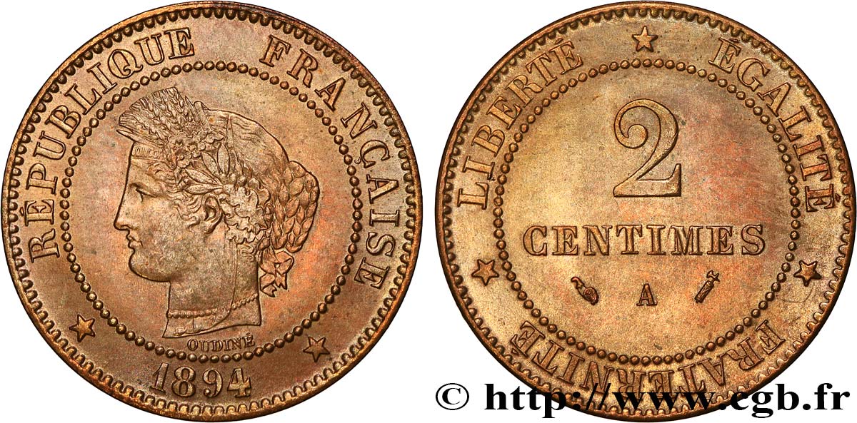 2 centimes Cérès 1894 Paris F.109/20 SUP61 