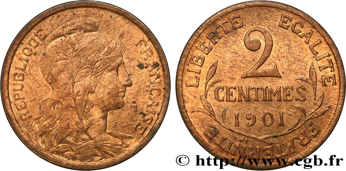 2 centimes Daniel-Dupuis 1901 Paris F.110/6 SPL62 