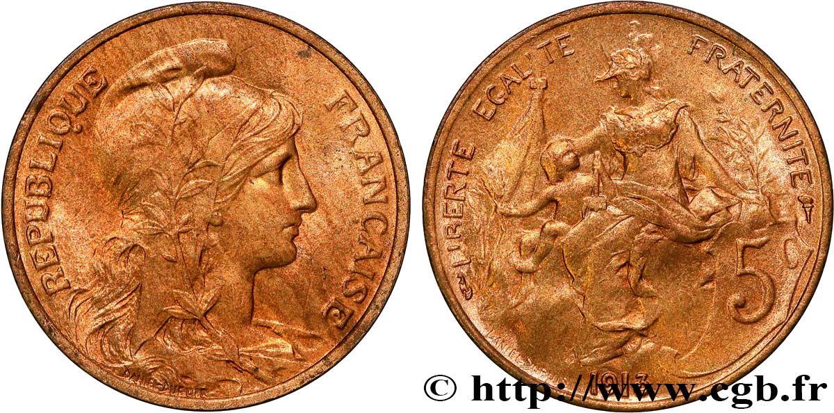 5 centimes Daniel-Dupuis 1913  F.119/25 FDC65 