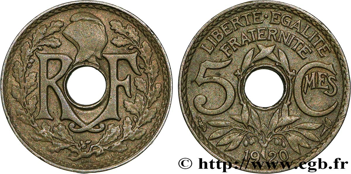 5 centimes Lindauer, petit module 1920 Paris F.122/2 BB 