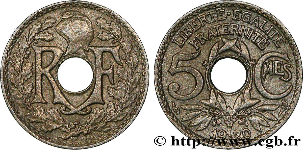 5 centimes Lindauer, petit module 1920 Paris F.122/2 TTB45 