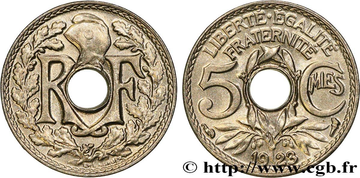 5 centimes Lindauer, petit module 1923 Paris F.122/6 SC64 
