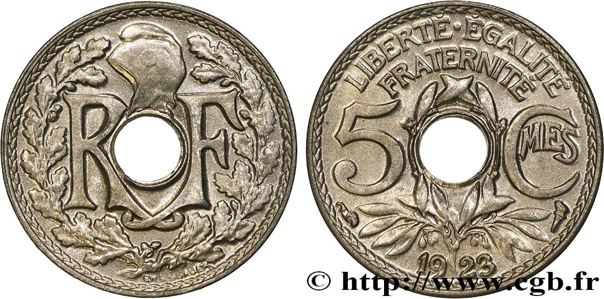 5 centimes Lindauer, petit module 1923 Paris F.122/6 fST63 