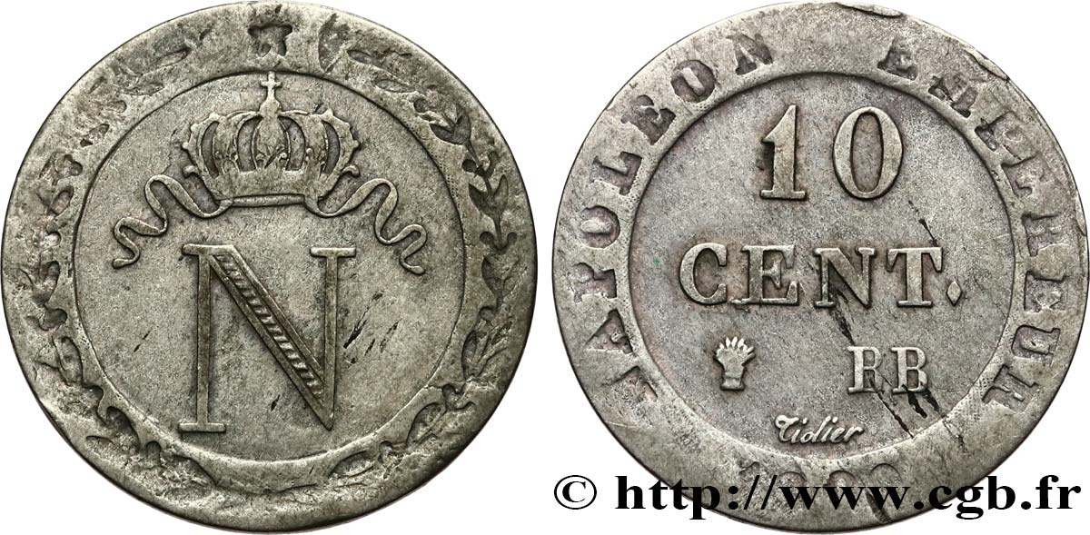 10 cent. à l N couronnée 1808 Strasbourg F.130/4 S35 