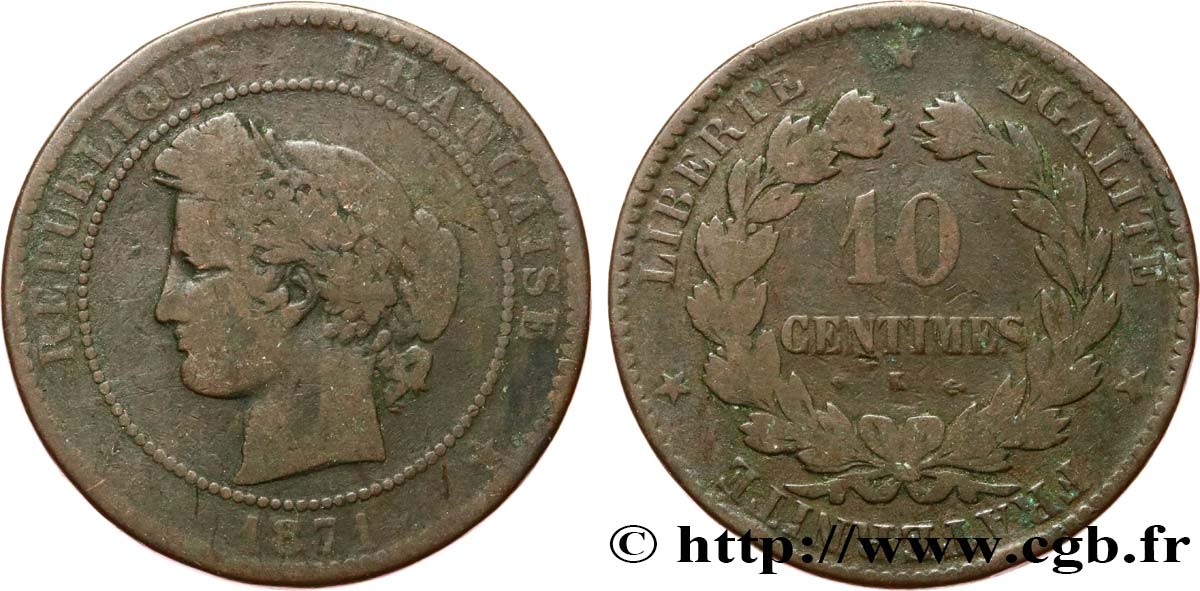 10 centimes Cérès 1871 Bordeaux F.135/7 RC10 