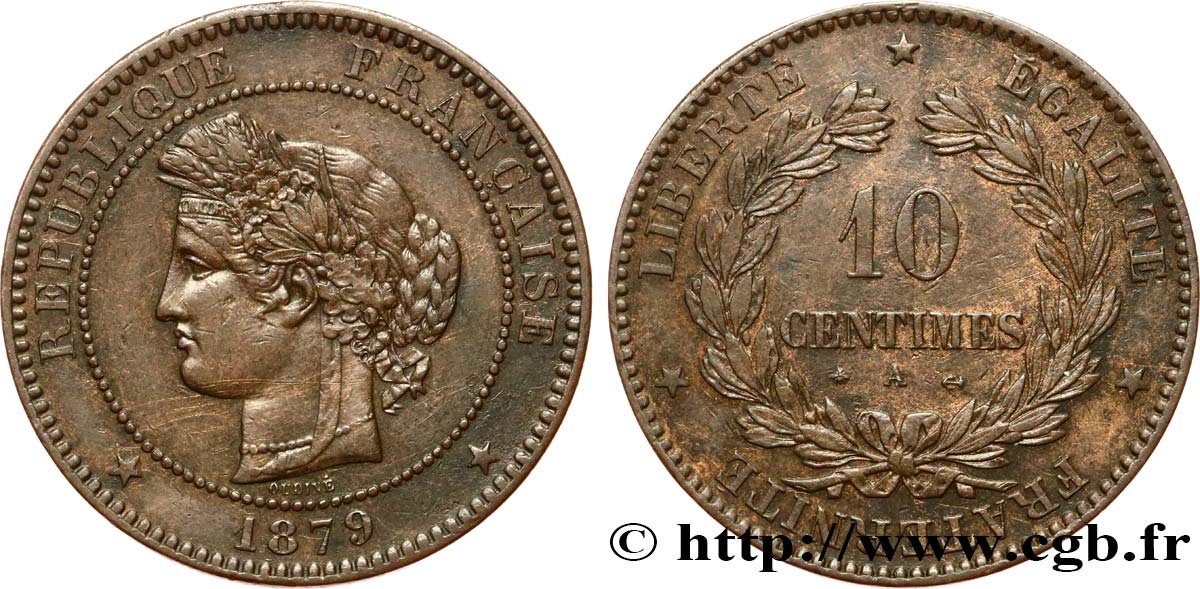 10 centimes Cérès 1879 Paris F.135/22 TTB 