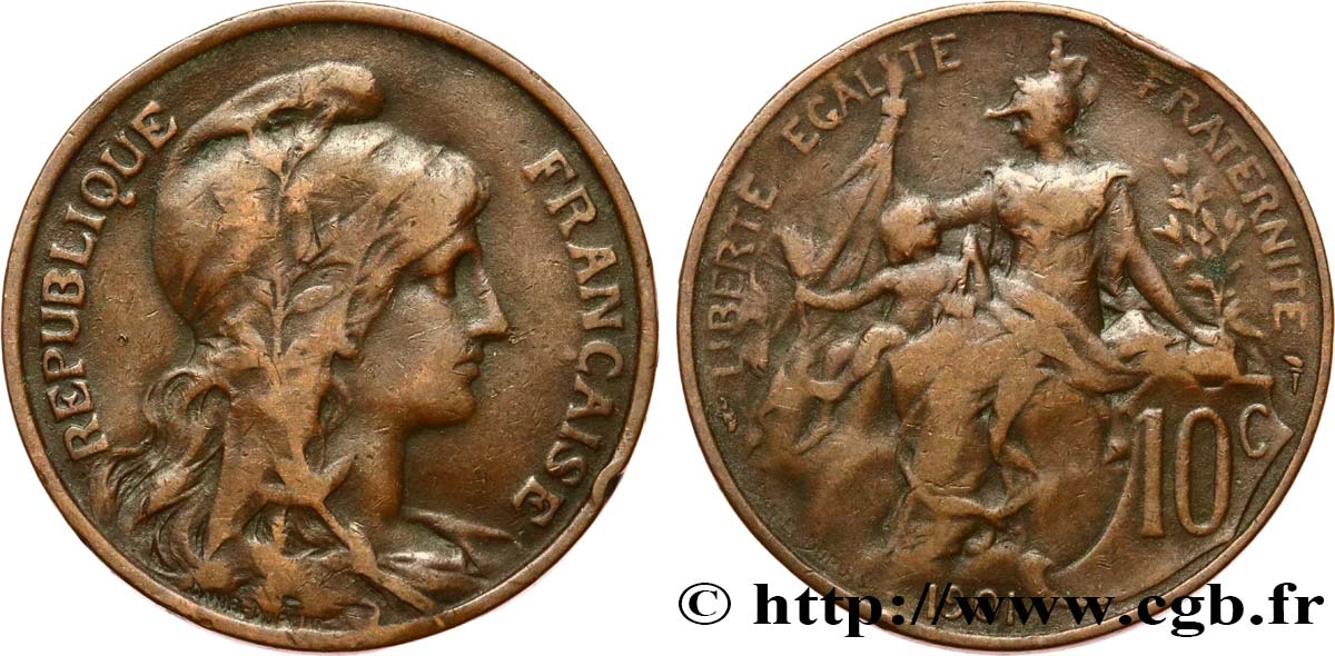 10 centimes Daniel-Dupuis 1901  F.136/10 VF25 