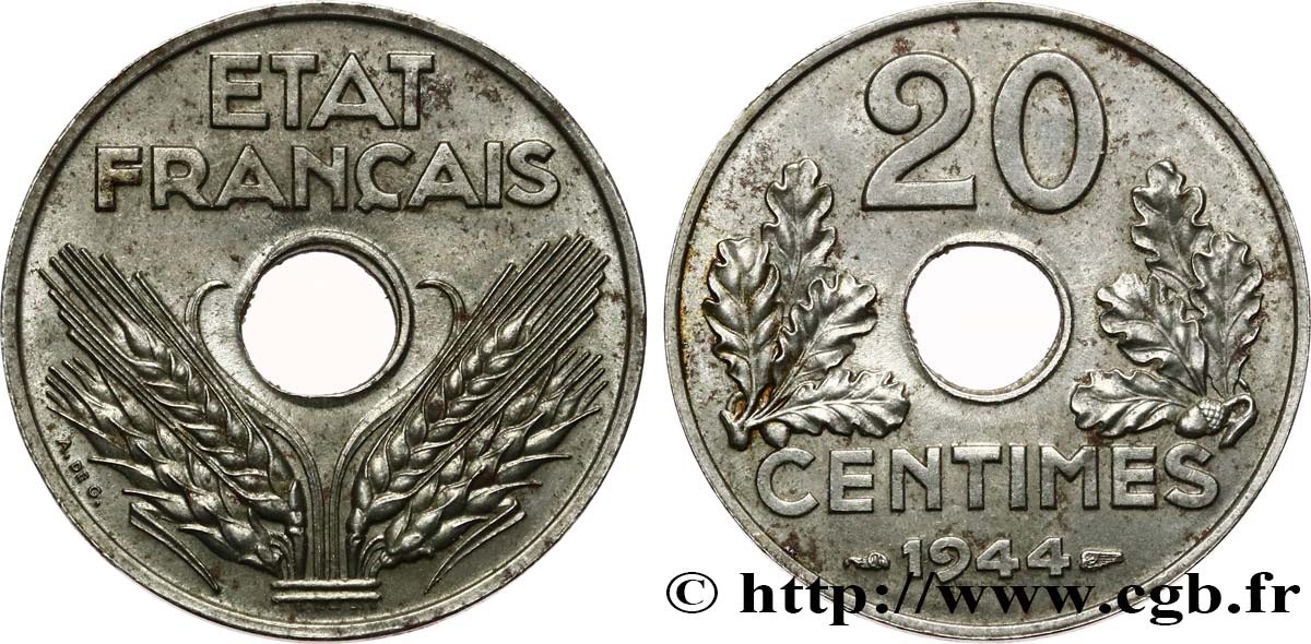 20 centimes fer 1944  F.154/3 EBC+ 