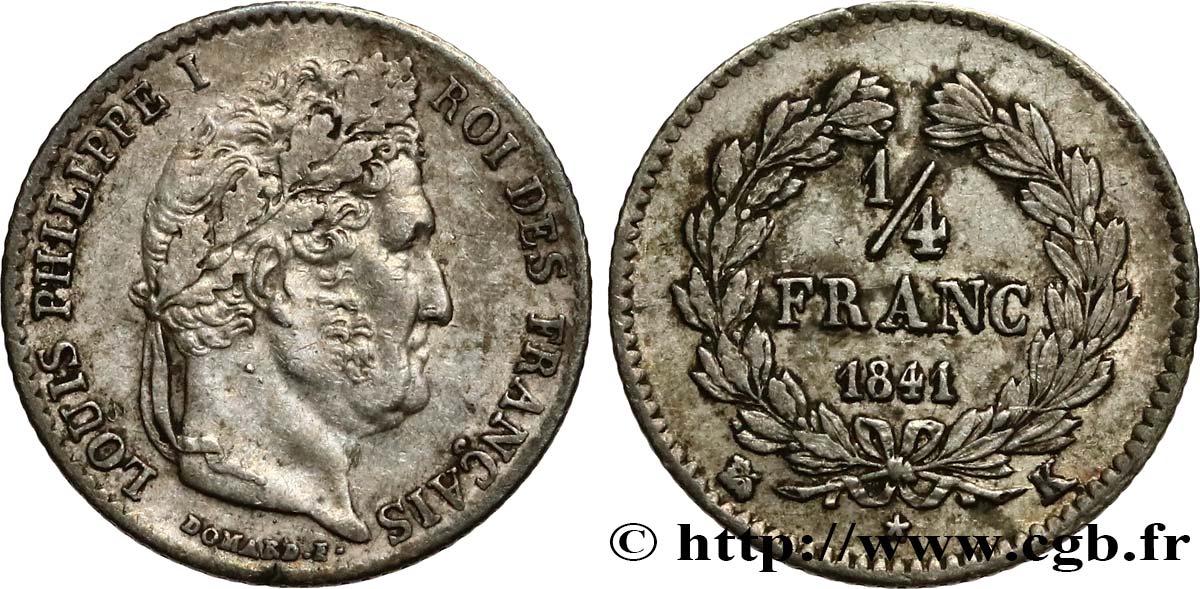 1/4 franc Louis-Philippe 1841 Bordeaux F.166/87 BB50 