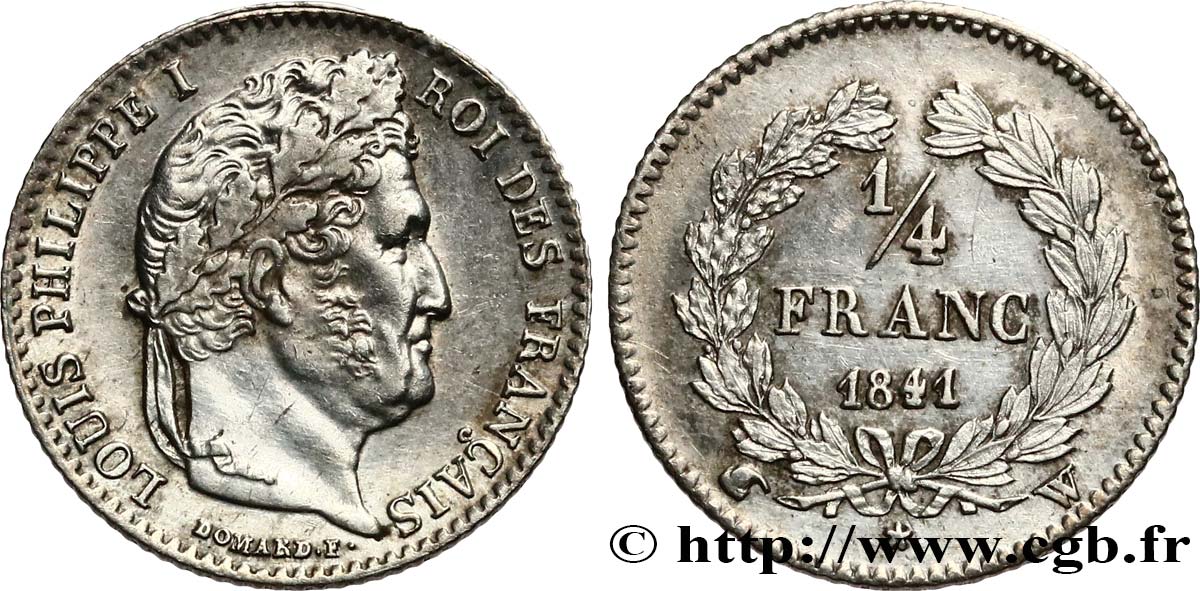 1/4 franc Louis-Philippe 1841 Lille F.166/88 EBC+ 