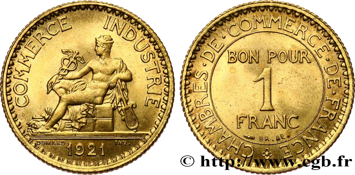 1 franc Chambres de Commerce 1921 Paris F.218/3 FDC65 