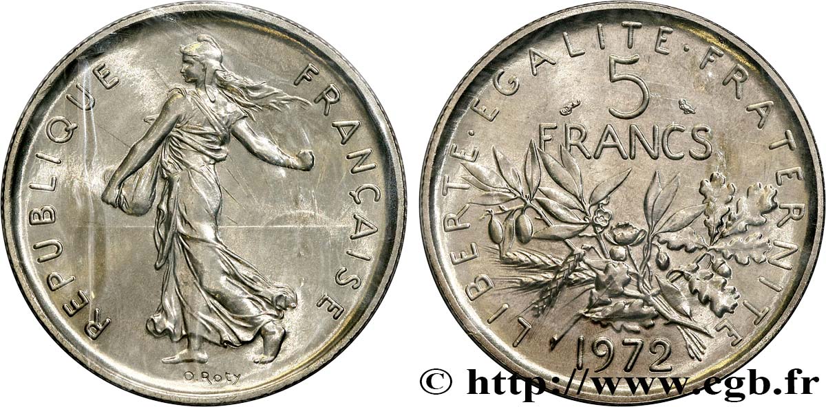 5 francs Semeuse, nickel 1972 Paris F.341/4 FDC 