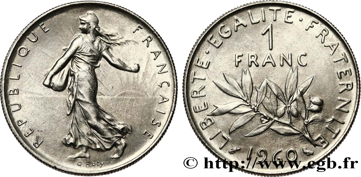 1 franc Semeuse, nickel 1960 Paris F.226/4 fST64 