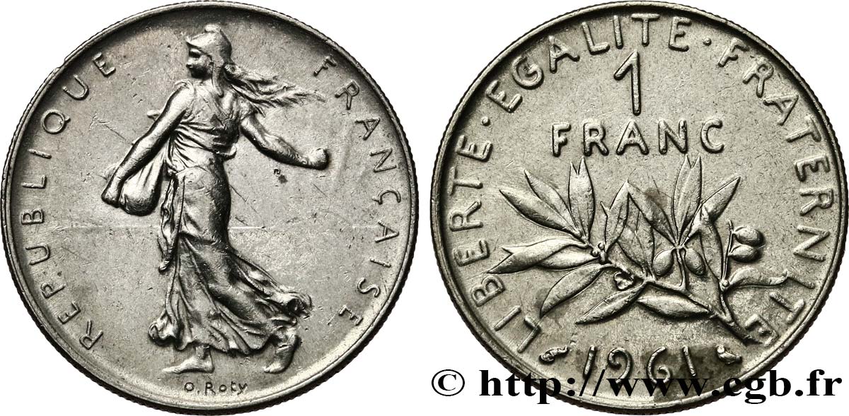 1 franc Semeuse, nickel 1961 Paris F.226/6 TTB53 