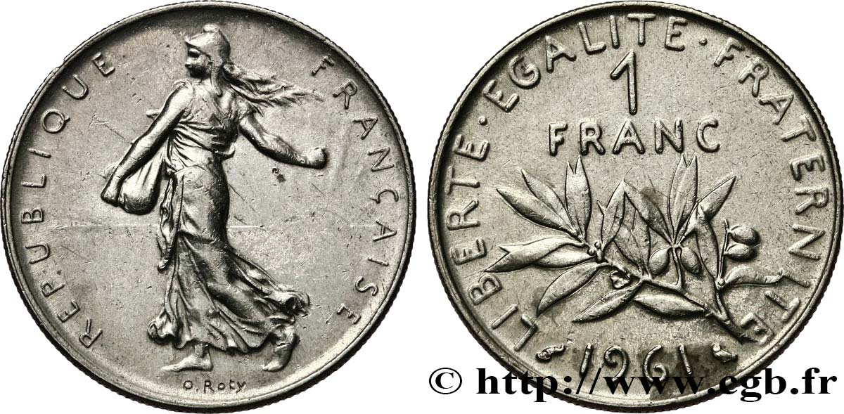 1 franc Semeuse, nickel 1961 Paris F.226/6 MBC53 