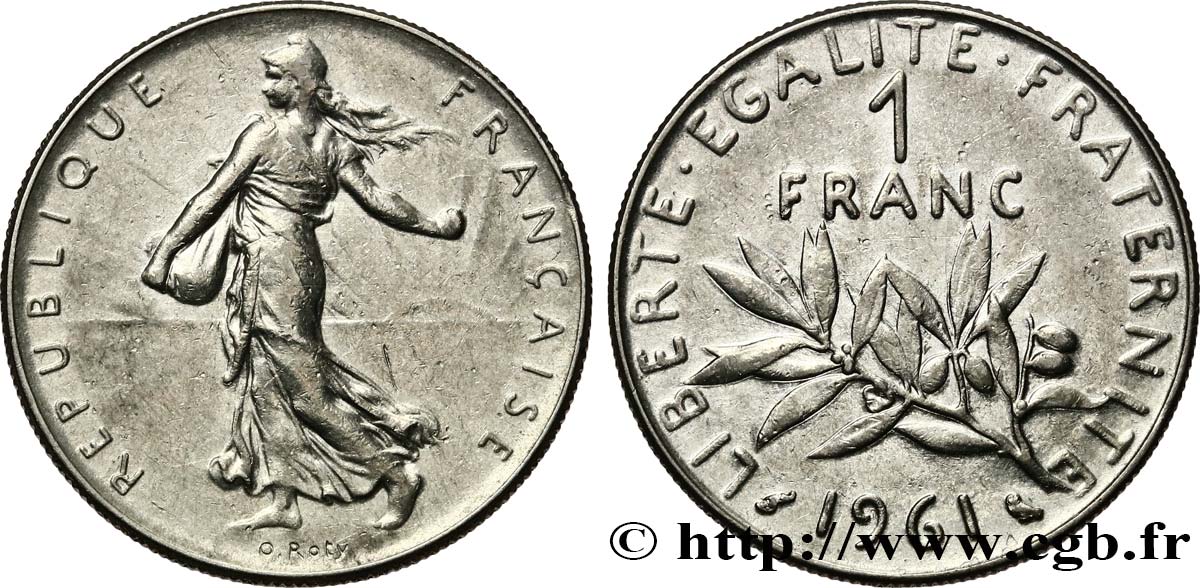 1 franc Semeuse, nickel 1961 Paris F.226/6 TTB53 