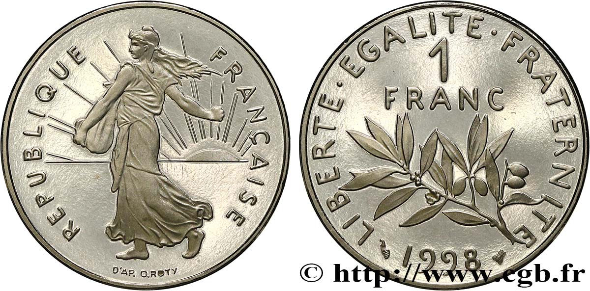 1 franc Semeuse, nickel, BE (Belle Épreuve) 1998 Pessac F.226/46 var. FDC 