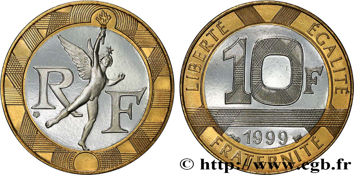 10 francs Génie de la Bastille, BE (Belle Épreuve) 1999 Pessac F.375/16 var. ST 
