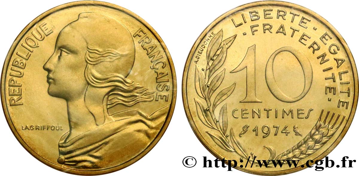 10 centimes Marianne 1974 Pessac F.144/14 MS 