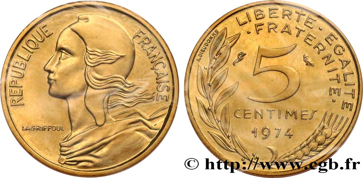 5 centimes Marianne 1974 Pessac F.125/10 FDC 