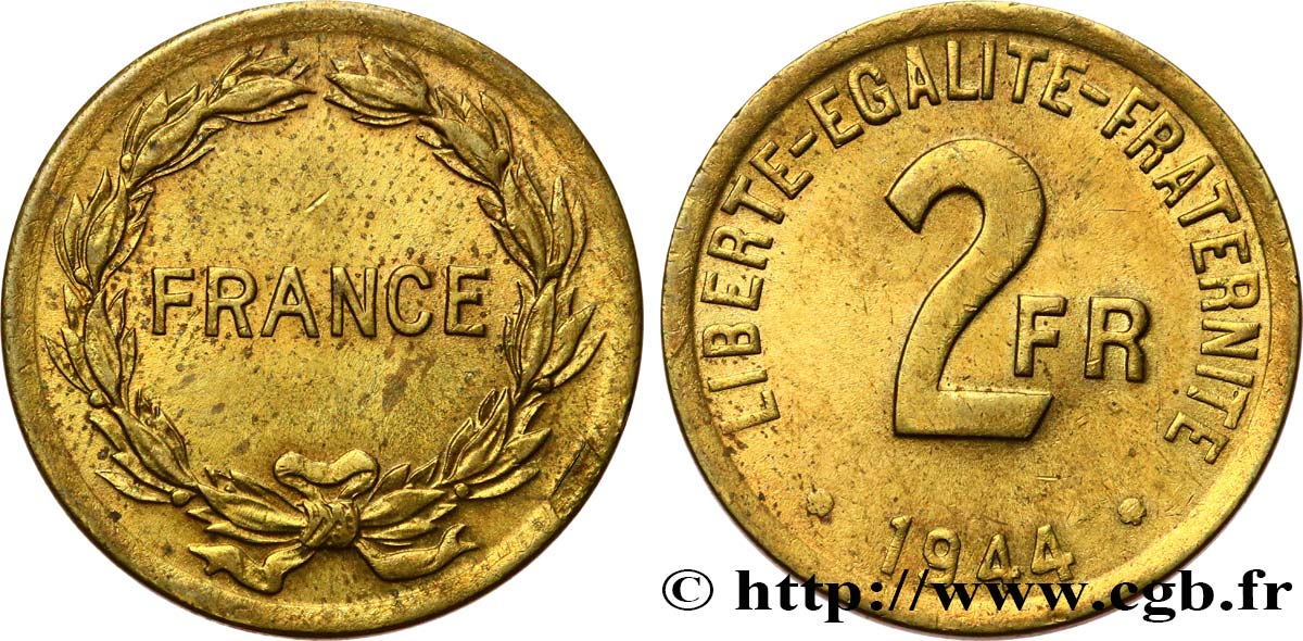 2 francs France 1944  F.271/1 q.SPL 