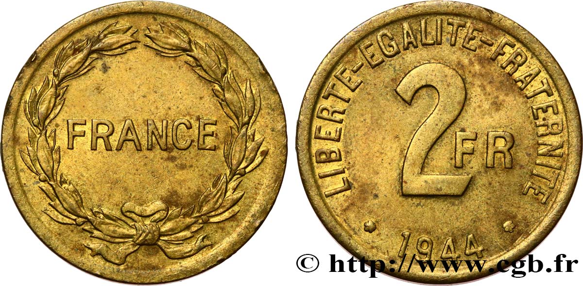 2 francs France 1944  F.271/1 TTB+ 