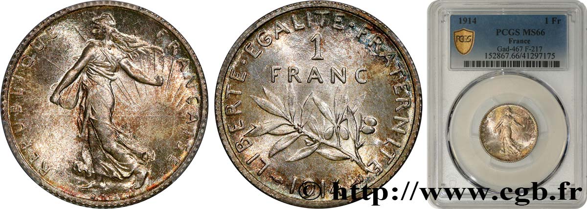 1 franc Semeuse 1914 Paris F.217/19 FDC66 PCGS