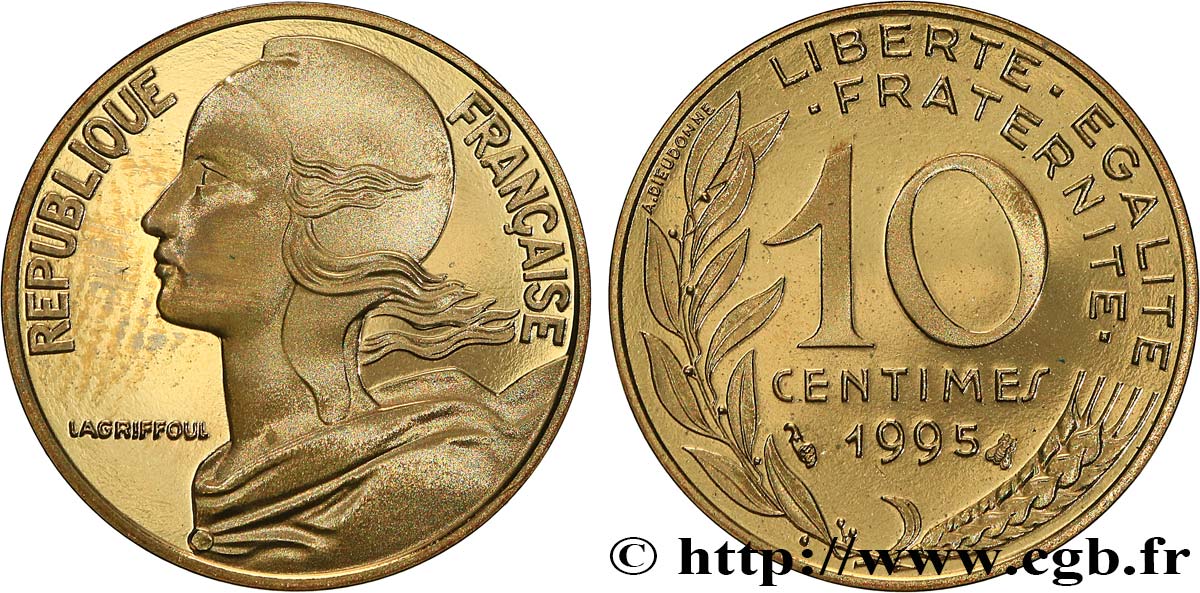 10 centimes Marianne, Belle Épreuve 1995 Pessac F.144/39 var. MS 