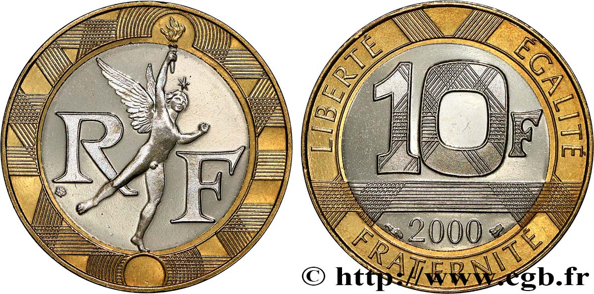 10 francs Génie de la Bastille, BE (Belle Épreuve) 2000 Pessac F.375/17 var. MS 
