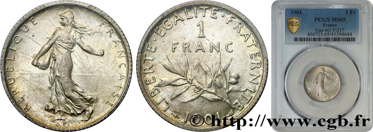 1 franc Semeuse 1901  F.217/6 ST65 PCGS