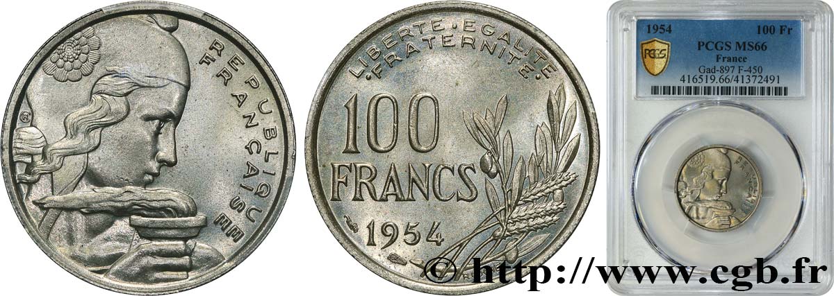 100 francs Cochet 1954  F.450/2 MS66 PCGS