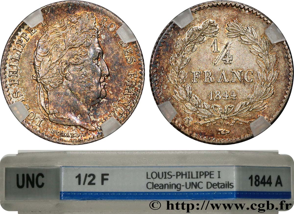 1/4 franc Louis-Philippe 1844 Paris F.166/97 SUP+ GENI