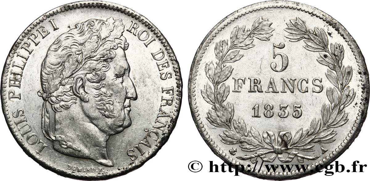 5 francs IIe type Domard 1835 Paris F.324/42 AU 