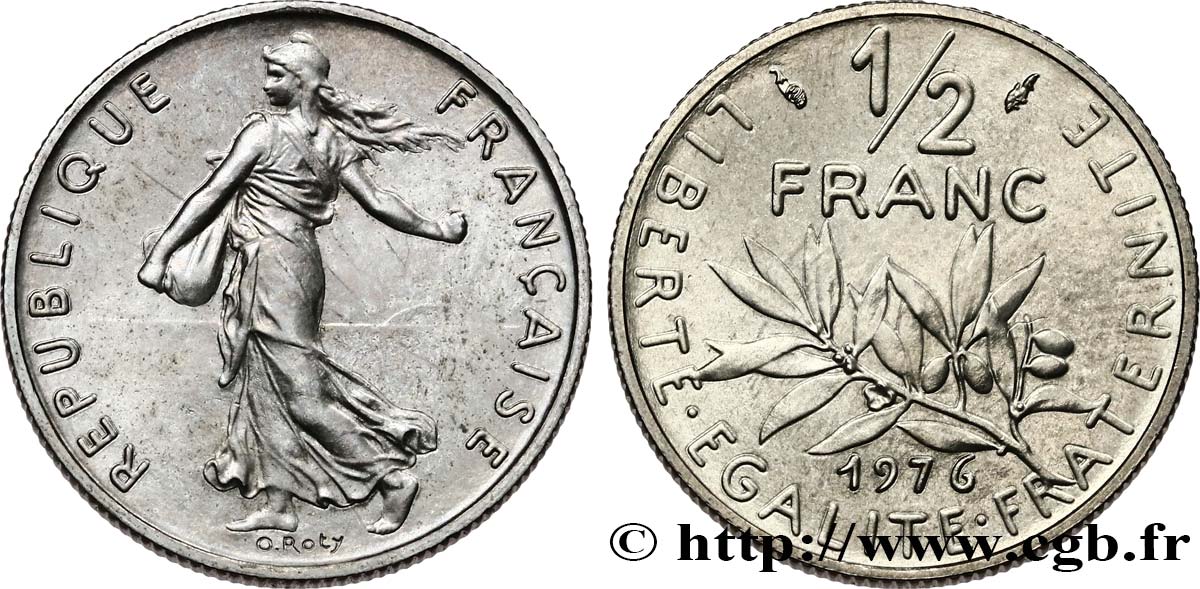 1/2 franc Semeuse 1976 Pessac F.198/15 MS 