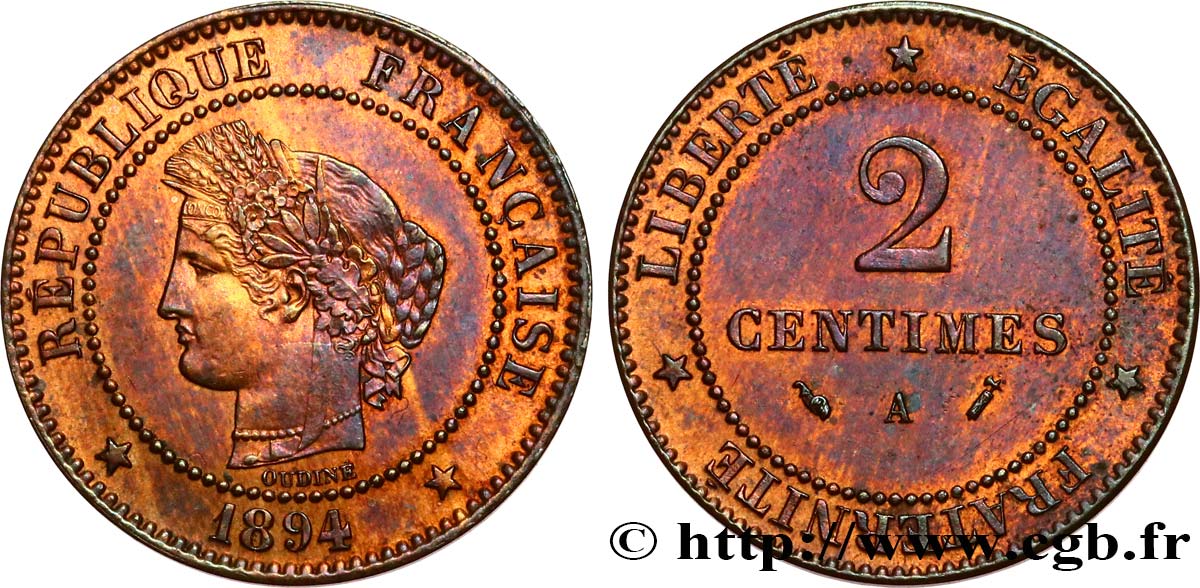 2 centimes Cérès 1894 Paris F.109/20 SUP 