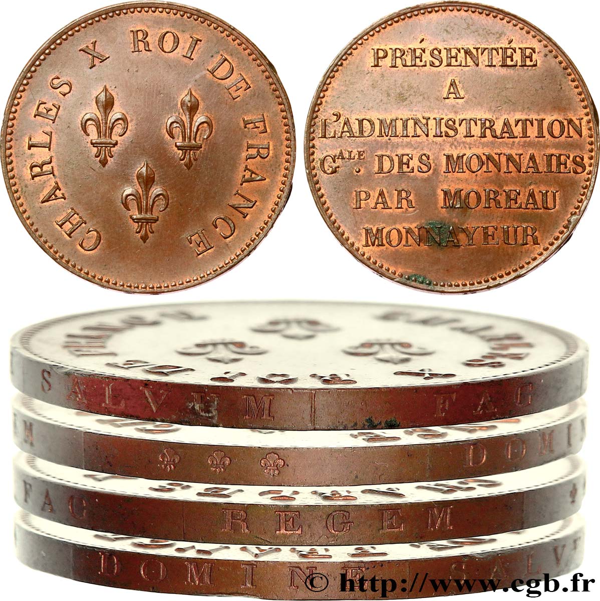 Essai de virole en bronze au module de 5 francs par Moreau n.d. Paris VG.2609  SUP+ 