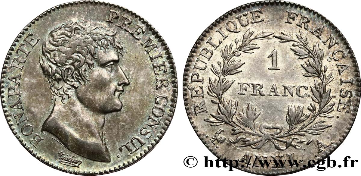 1 franc Bonaparte Premier Consul 1803 Paris F.200/1 AU53 