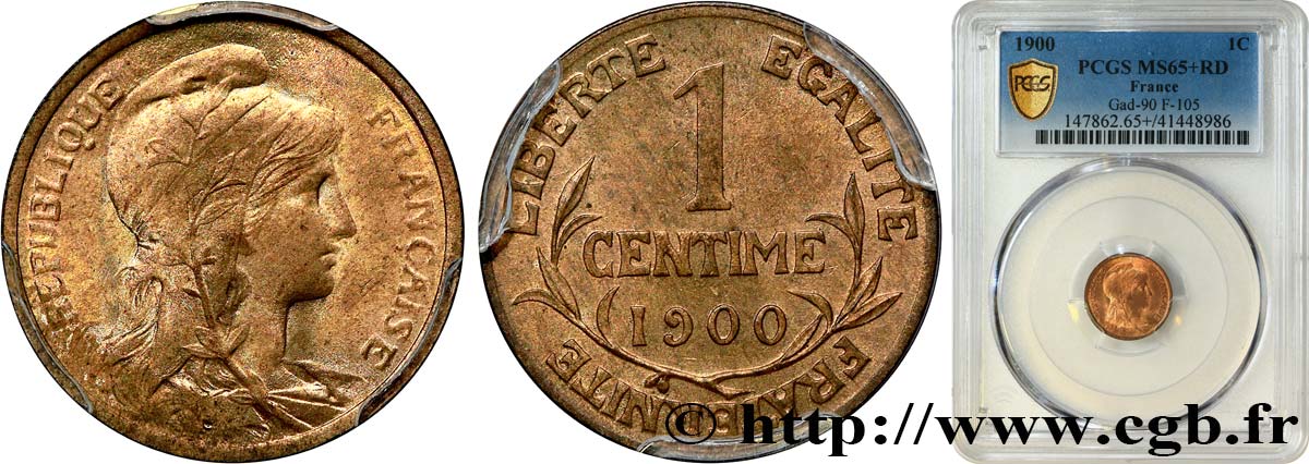 1 centime Daniel-Dupuis 1900  F.105/4 MS65 PCGS