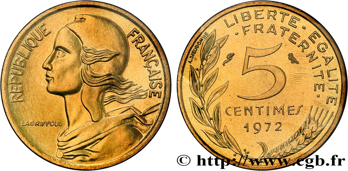 5 centimes Marianne 1972 Paris F.125/8 FDC 