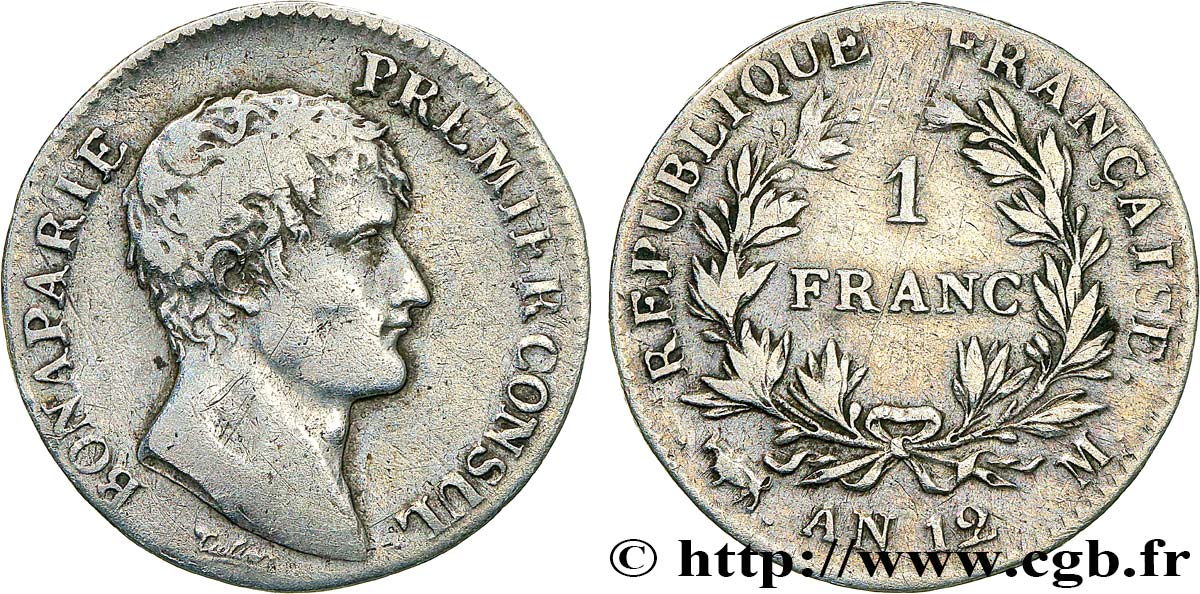 1 franc Bonaparte Premier Consul 1804 Toulouse F.200/16 TB+ 