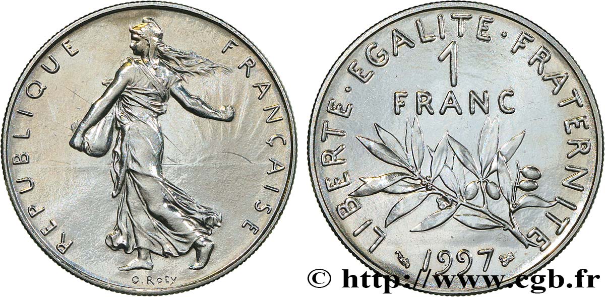 1 franc Semeuse, nickel, BU (Brillant Universel) 1997 Pessac F.226/45 MS 