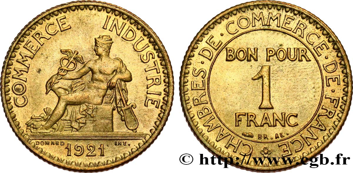 1 franc Chambres de Commerce 1921 Paris F.218/3 SPL55 