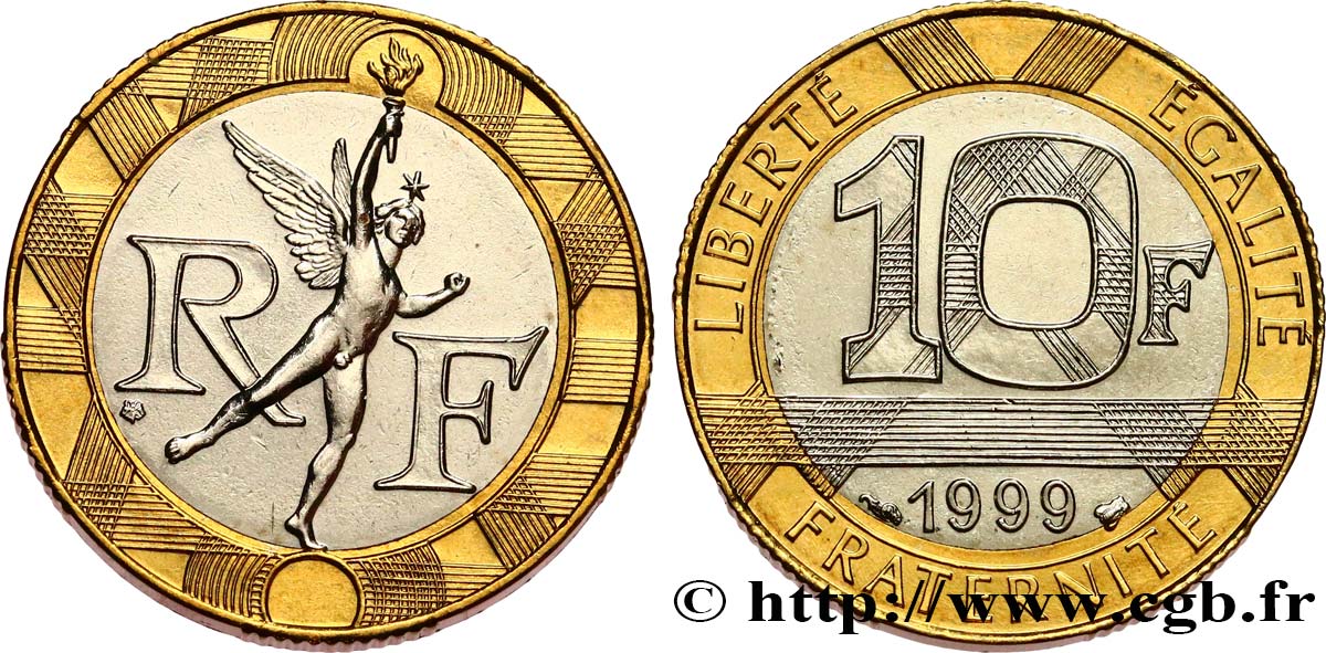 10 francs Génie de la Bastille, BU (Brillant Universel) 1999 Pessac F.375/16 MS 