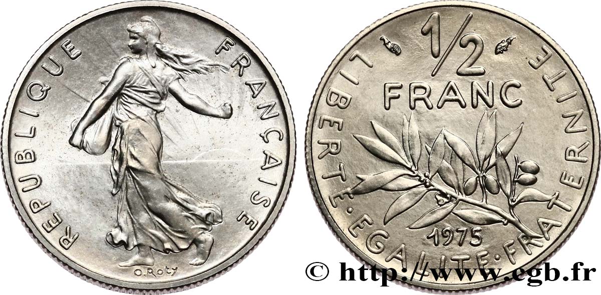 1/2 franc Semeuse 1975 Pessac F.198/14 FDC 
