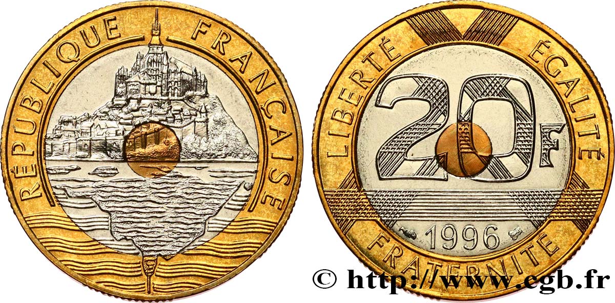 20 francs Mont Saint-Michel (Brillant Universel) 1996 Pessac F.403/12 var. FDC 