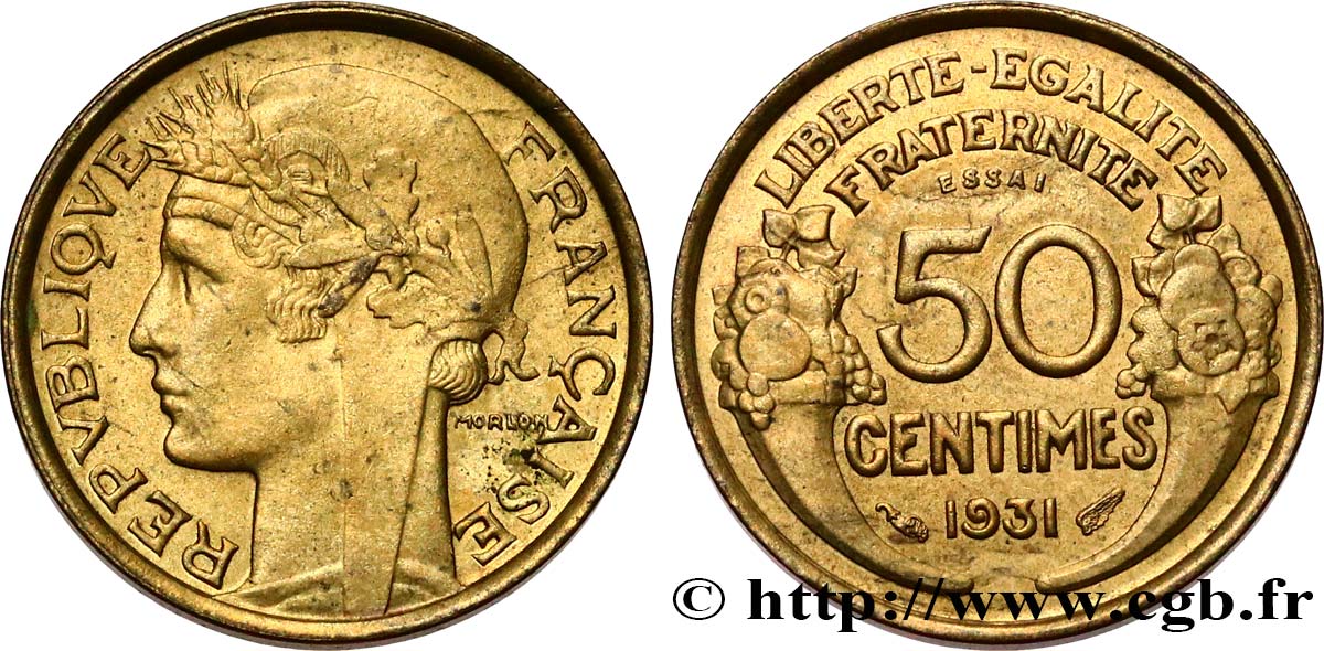 Essai de 50 centimes Morlon 1931  F.192/1 EBC60 