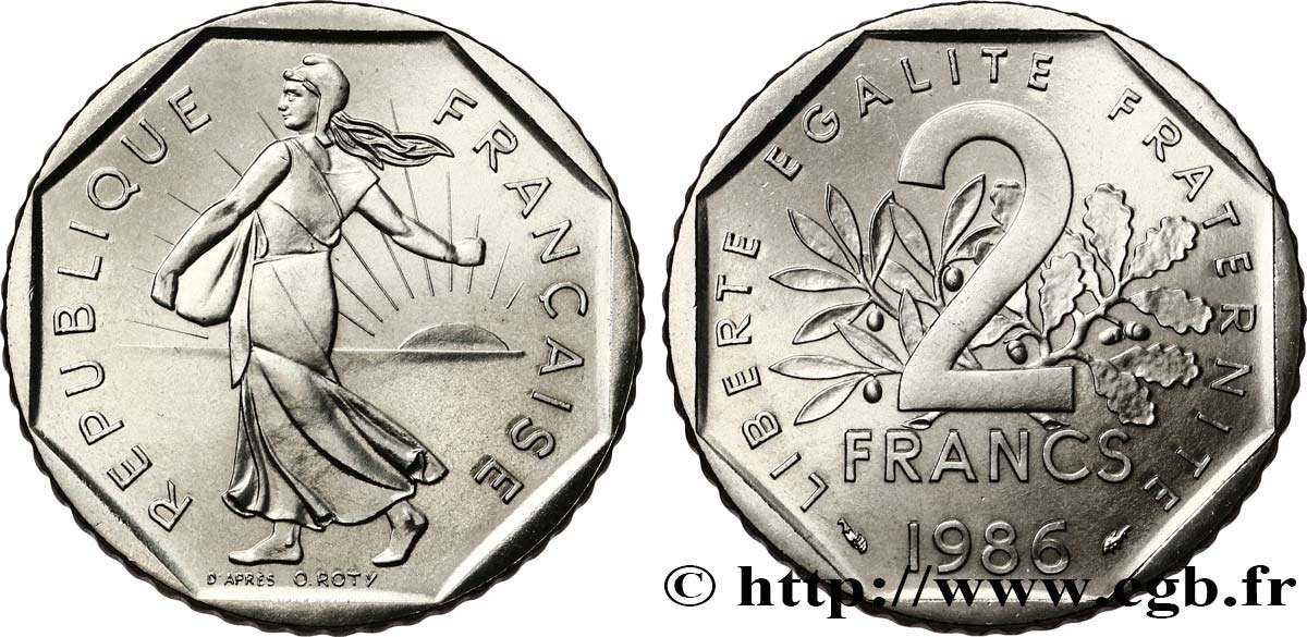 2 francs Semeuse, nickel 1986 Pessac F.272/10 FDC 