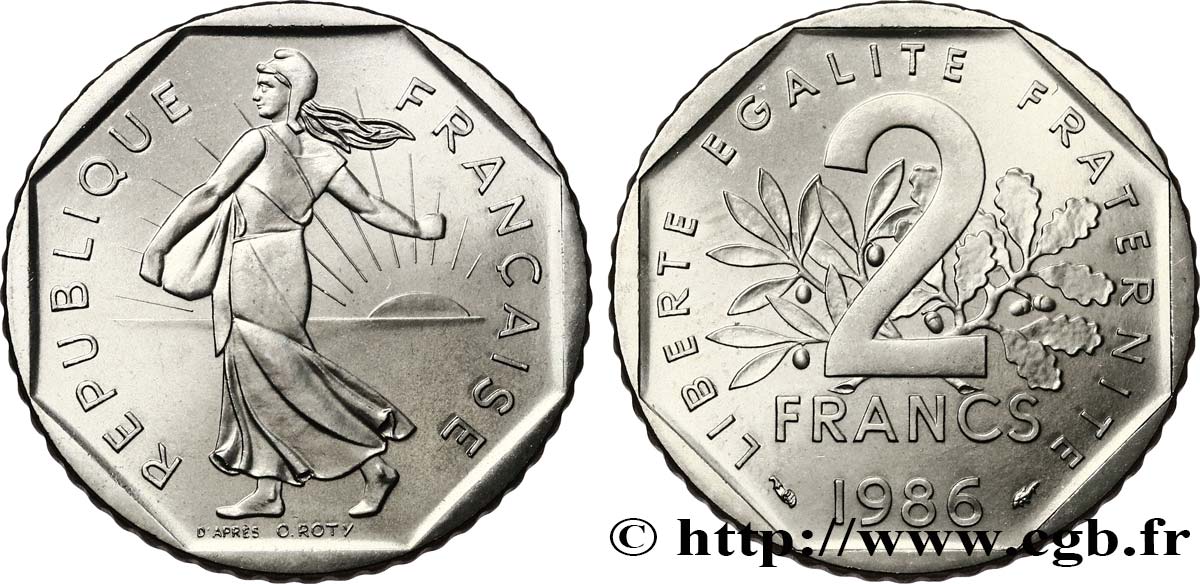 2 francs Semeuse, nickel 1986 Pessac F.272/10 ST 